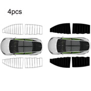 For Tesla Model 3 4pcs White Car Side Window Privacy Sun Protection Curtain