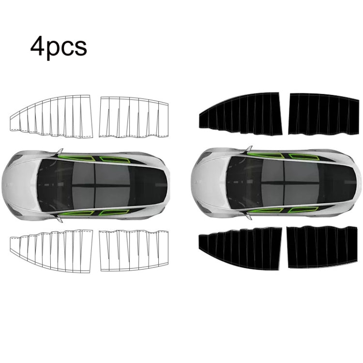 For Tesla Model 3 4pcs White Car Side Window Privacy Sun Protection Curtain
