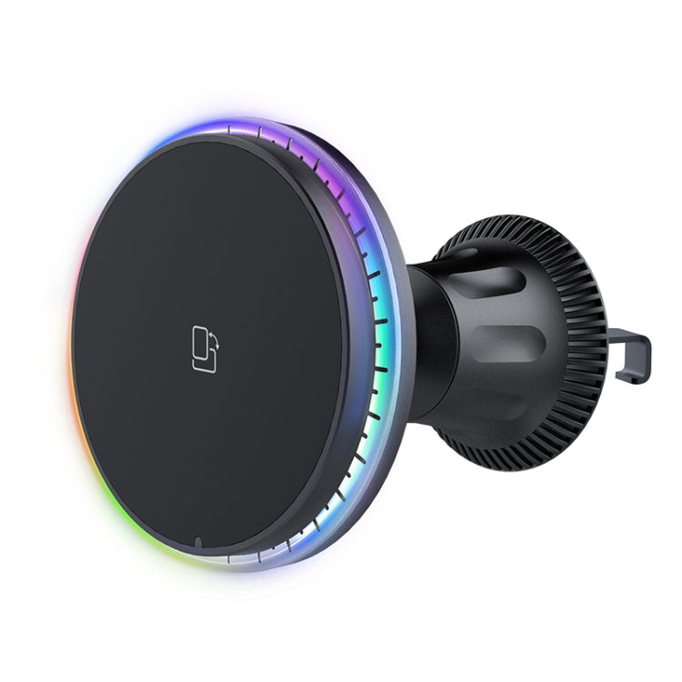 Car Magnetic Wireless Charging Cell Phone Holder With Ambient Light, Style: Colorful Light