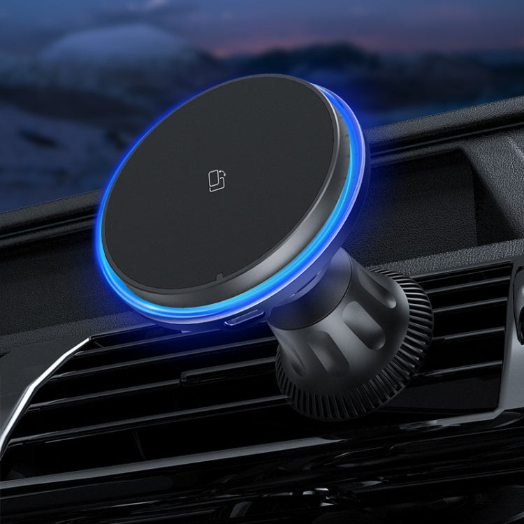 Car Magnetic Wireless Charging Cell Phone Holder With Ambient Light, Style: Colorful Light