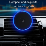 Car Magnetic Wireless Charging Cell Phone Holder With Ambient Light, Style: Blue Light