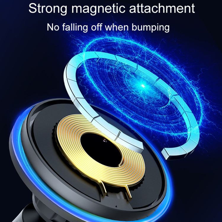 Car Magnetic Wireless Charging Cell Phone Holder With Ambient Light, Style: Colorful Light