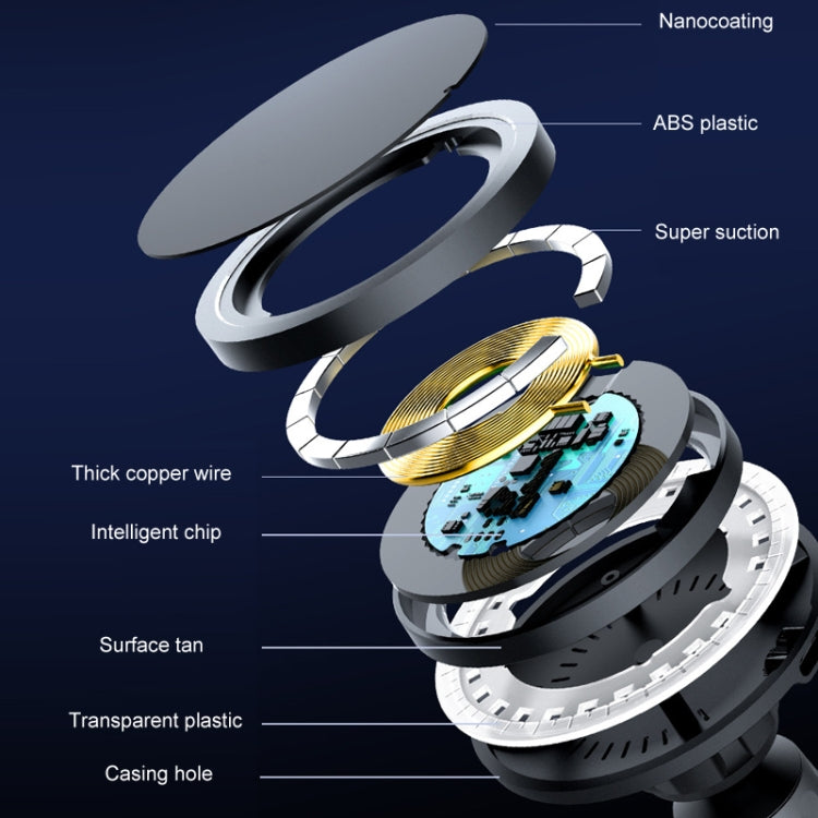 Car Magnetic Wireless Charging Cell Phone Holder With Ambient Light, Style: Colorful Light