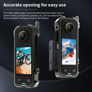 For Insta360 X4 CYNOVA Metal Rabbit Cage + Lens Cover Set Protective Accessories(Black)