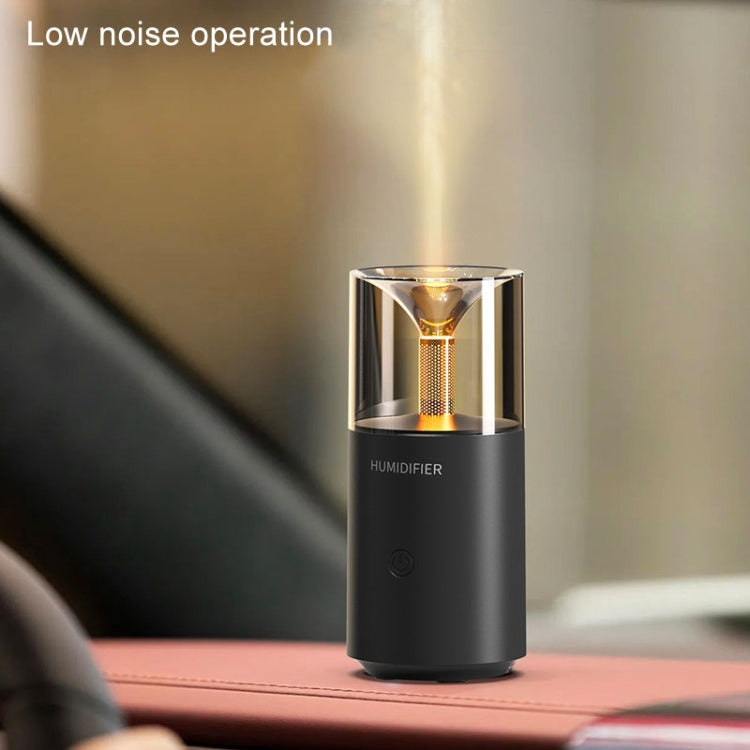 Candle Flame Aromatherapy Diffuser Automatic Scent Sprayer Mini Ambiance Candle Light Humidifier(129 Black)