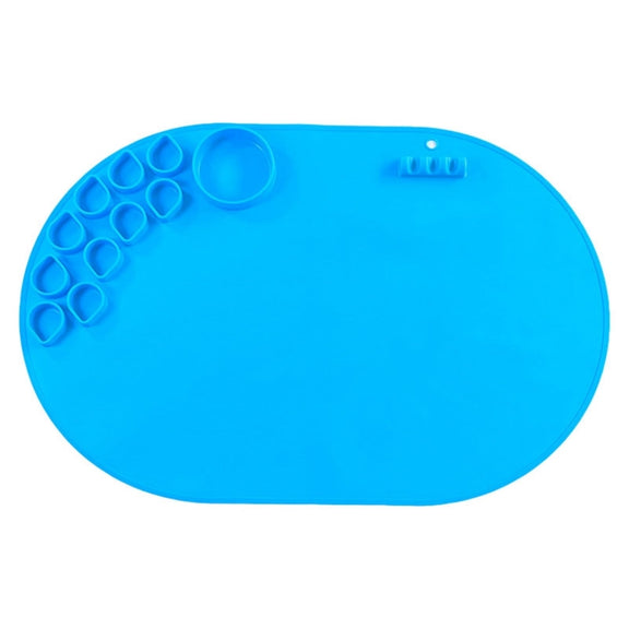 59 x 40cm  Oval Silicone Painting Pad Art Mat for Drawing Clay(Blue)