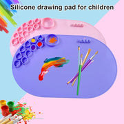 59 x 40cm  Oval Silicone Painting Pad Art Mat for Drawing Clay(Pink)