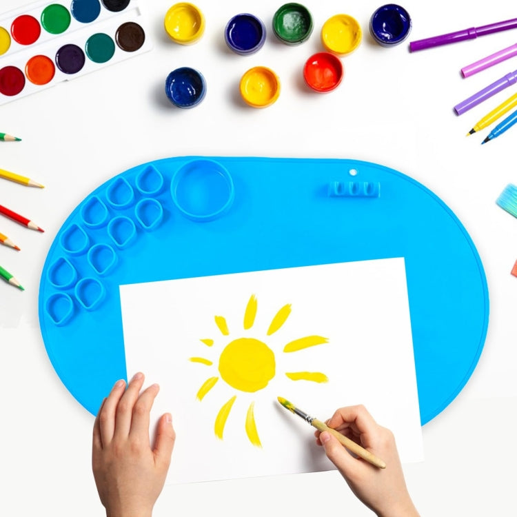 59 x 40cm  Oval Silicone Painting Pad Art Mat for Drawing Clay(Color)