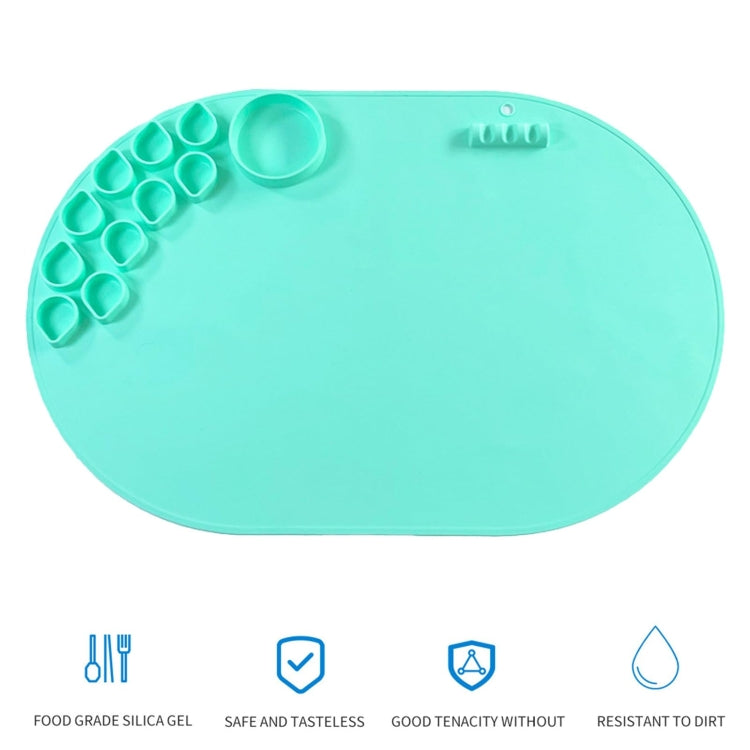 59 x 40cm  Oval Silicone Painting Pad Art Mat for Drawing Clay(Color)