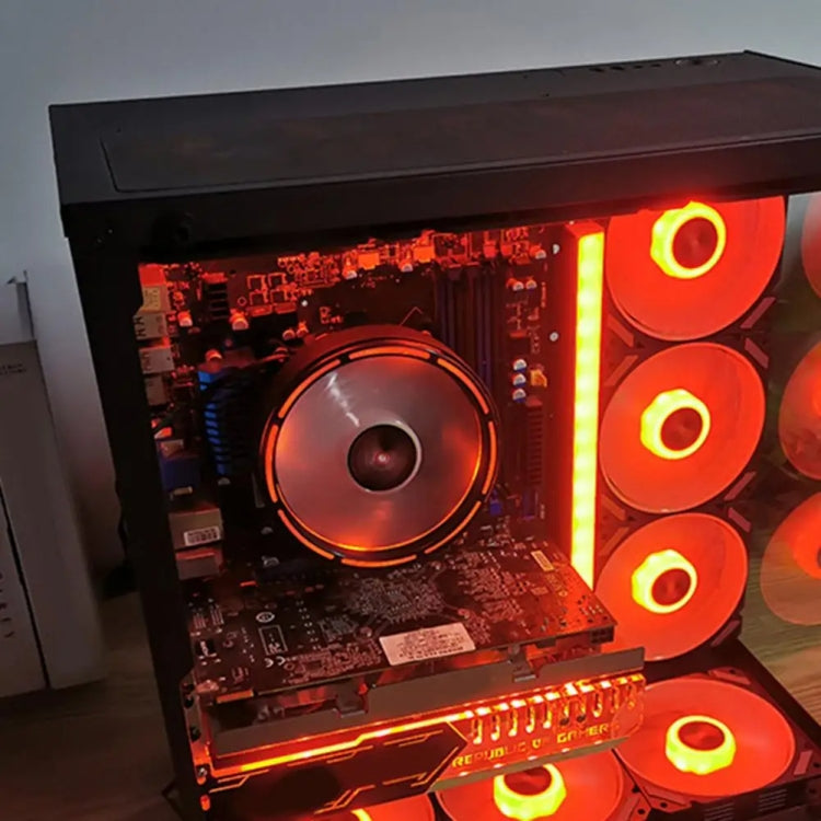 COOLMOON CPU Cooler Desktop Computer Auto Color Change Multi-Platform Mute Cooling Fan(Colorful Fine Aperture)