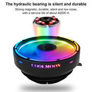 COOLMOON CPU Cooler Desktop Computer Auto Color Change Multi-Platform Mute Cooling Fan(Colorful Fine Aperture)