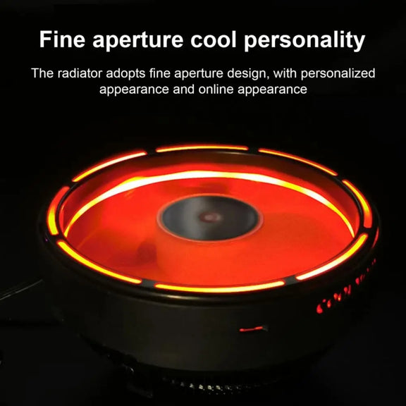 COOLMOON CPU Cooler Desktop Computer Auto Color Change Multi-Platform Mute Cooling Fan(Colorful Fine Aperture)
