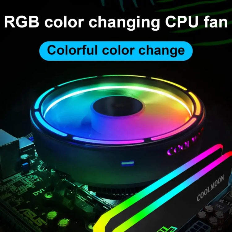 COOLMOON CPU Cooler Desktop Computer Auto Color Change Multi-Platform Mute Cooling Fan(Colorful Fine Aperture)