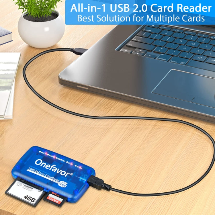 Onefavor All-In-One Card Reader Support SM / XD / SD / MMC / MS / CF Card, Model: Card Reader+8 Pin Adaptor