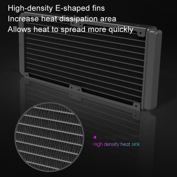 COOLMOON CM-YM-240T Digital ARGB Lens Edition Integrated Water Cooling CPU Cooler Temperature Display CPU Fan(Black)