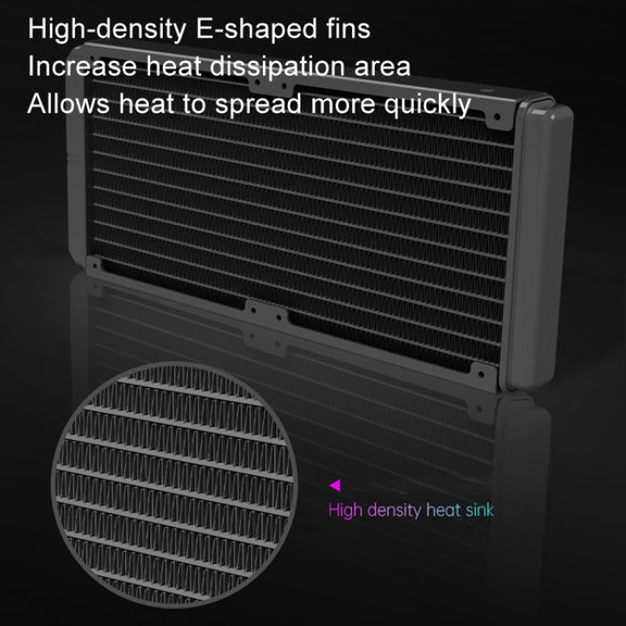 COOLMOON CM-YM-240T Digital ARGB Lens Edition Integrated Water Cooling CPU Cooler Temperature Display CPU Fan(Black)