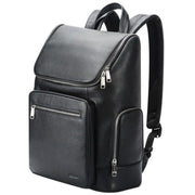 Bopai 61-122431 Large-capacity First-layer Cowhide Business Water-resistant Laptop Backpack(Black)