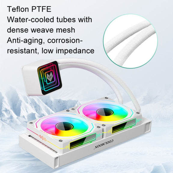 COOLMOON Glacier 240 Water Cooling Radiator Desktop ARGB Multi-Platform Integrated Lens CPU Water Cooling Fan, Color: Black