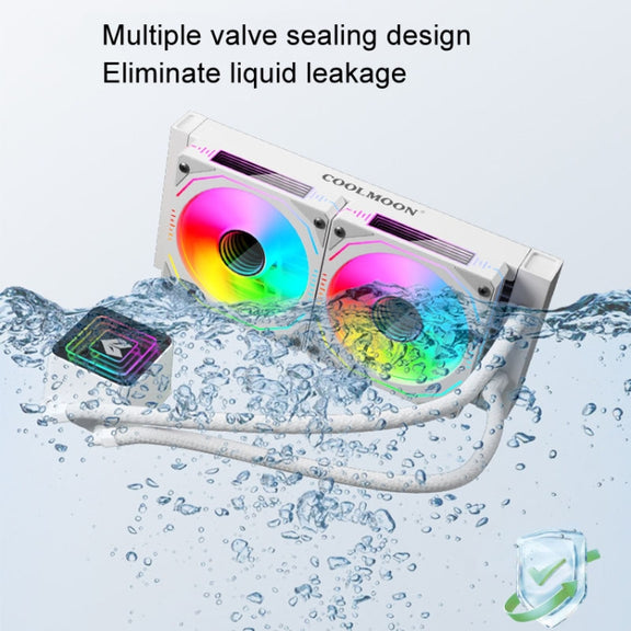 COOLMOON Glacier 240 Water Cooling Radiator Desktop ARGB Multi-Platform Integrated Lens CPU Water Cooling Fan, Color: Black