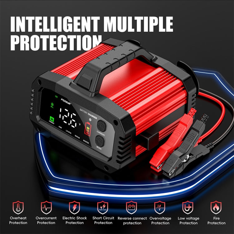 FOXSUR 25A 12V/24V Portable High-Power Car Ship Motorcycle Charger(US Plug)