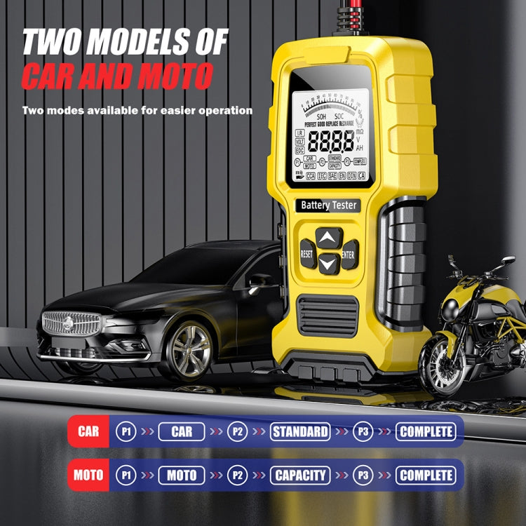 FOXSUR 12V/24V Automotive Lead-acid Battery Internal Resistance Rapid Analyzer(Yellow)