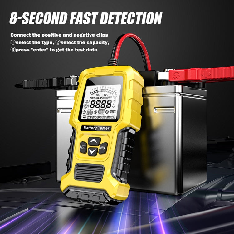 FOXSUR 12V/24V Automotive Lead-acid Battery Internal Resistance Rapid Analyzer(Yellow)