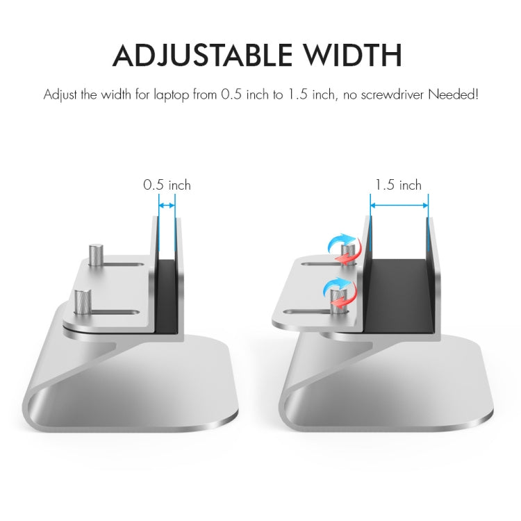 AhaStyle ST07 Laptop Stand Tablet Vertical Aluminum Desktop Storage Base(Silver)