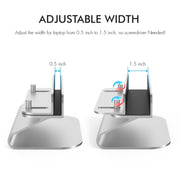 AhaStyle ST07 Laptop Stand Tablet Vertical Aluminum Desktop Storage Base(Silver)
