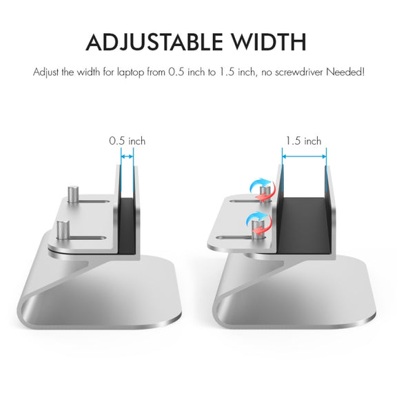 AhaStyle ST07 Laptop Stand Tablet Vertical Aluminum Desktop Storage Base(Silver)