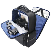 Bopai 61-125031 Large-capacity First-layer Cowhide Business Laptop Backpack With USB+Type-C Port(Black)