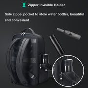 Bopai 61-125031 Large-capacity First-layer Cowhide Business Laptop Backpack With USB+Type-C Port(Black)