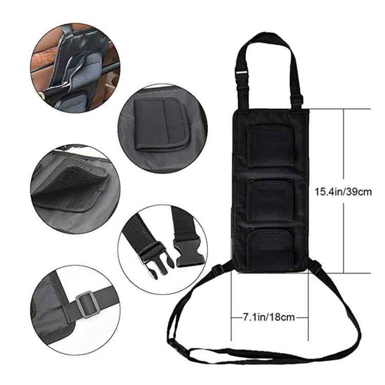Car Back Seat Fishing Rod Strap Fixed Storage Bag(Black)