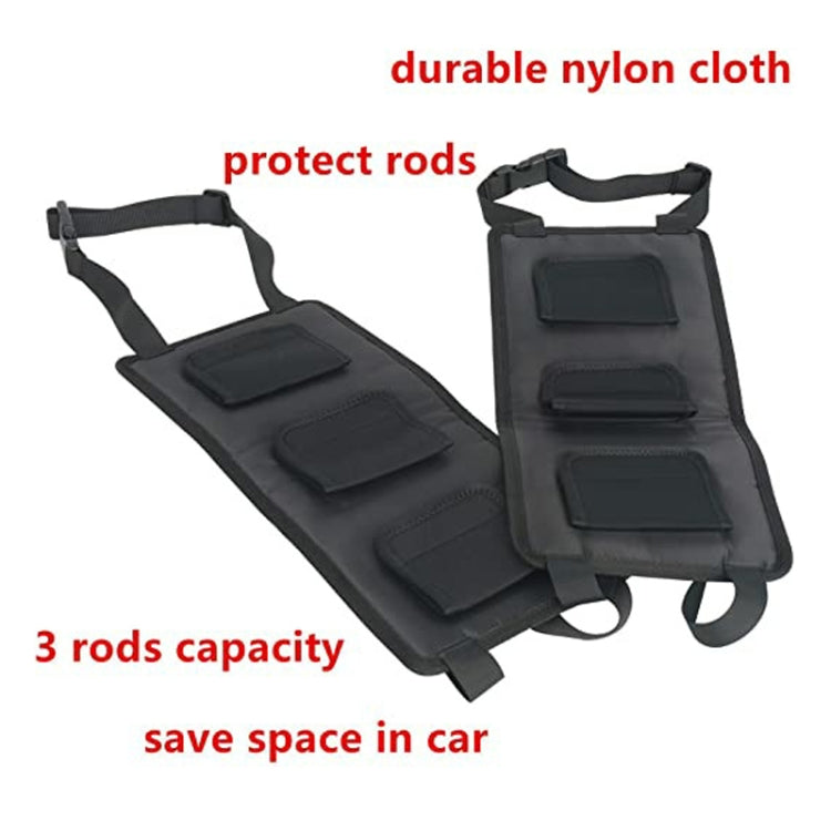 Car Back Seat Fishing Rod Strap Fixed Storage Bag(Black)