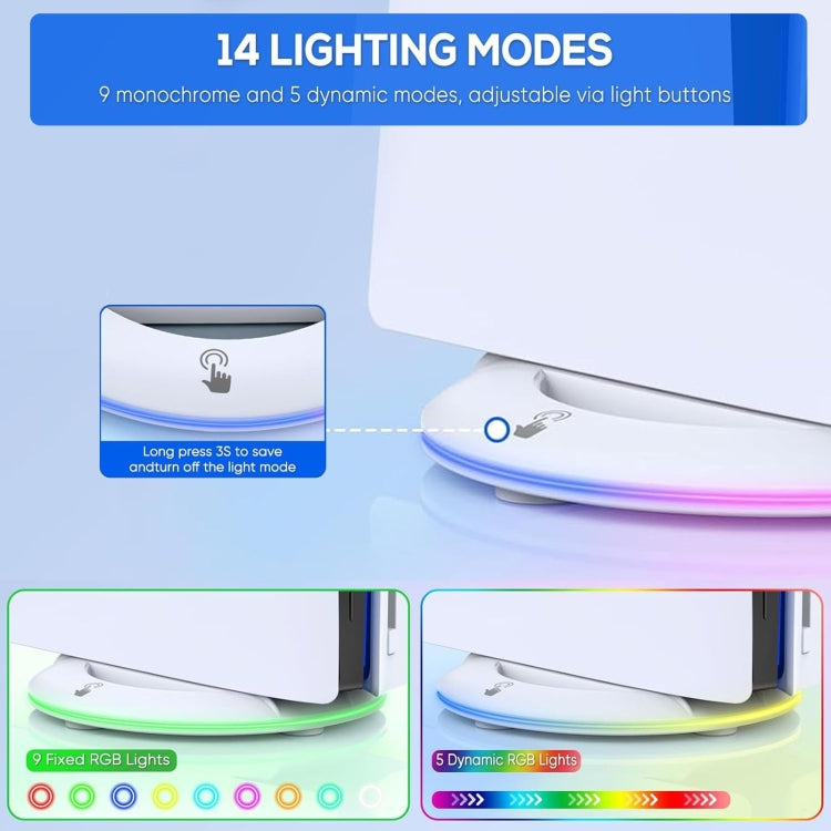 For Sony PS5 Slim IPEGA Universal Game Console Vertical Cooling Base Holder, Color: Colorful White