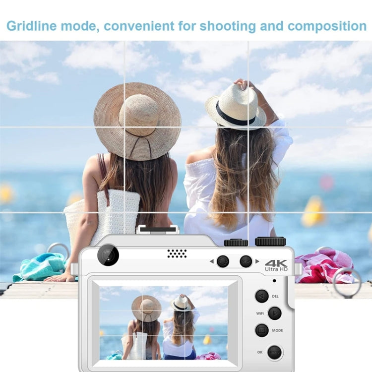 3-Inch Display Digital Camera Dual Front And Rear Cameras 48MP, 18x Digital Zoom 4K HD Camcorder(White)