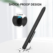 For Apple Pencil 1 AhaStyle PT141 Triple Defense Pen Clip Silicone Protective Case(Black)