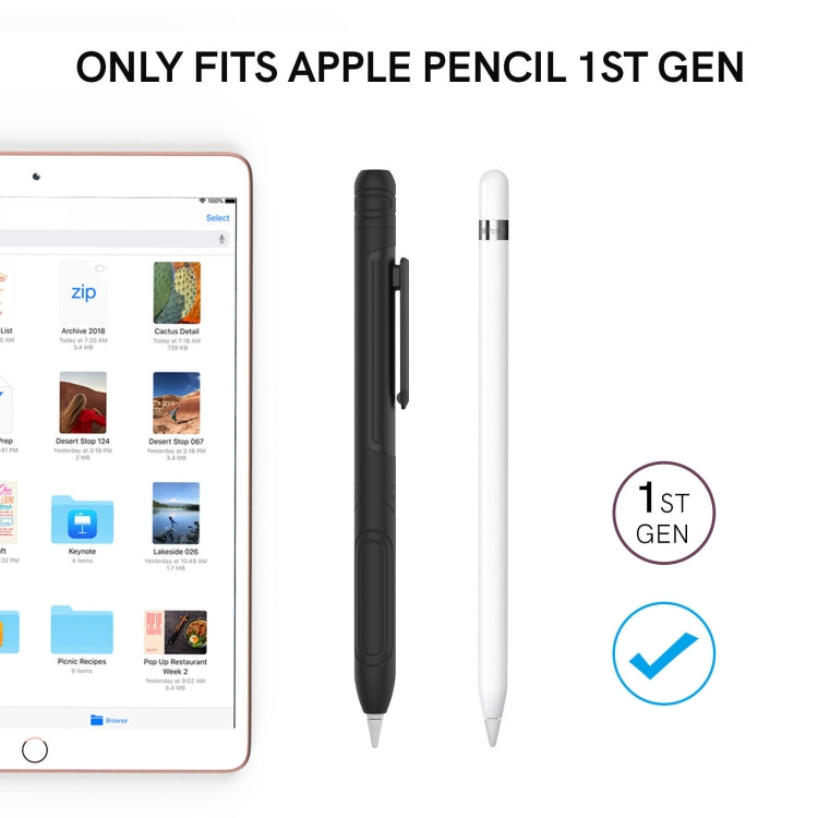 For Apple Pencil 1 AhaStyle PT141 Triple Defense Pen Clip Silicone Protective Case(Midnight Blue)