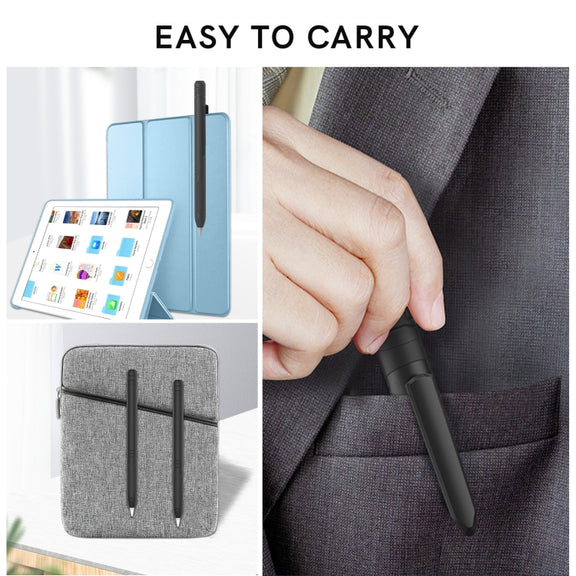 For Apple Pencil 1 AhaStyle PT141 Triple Defense Pen Clip Silicone Protective Case(Black)