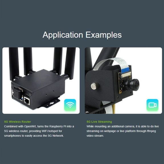 Waveshare SIM8262E-M2 5G HAT For Raspberry Pi, Quad Antennas 5G NSA, 5G/4G/3G Compatible(23254)