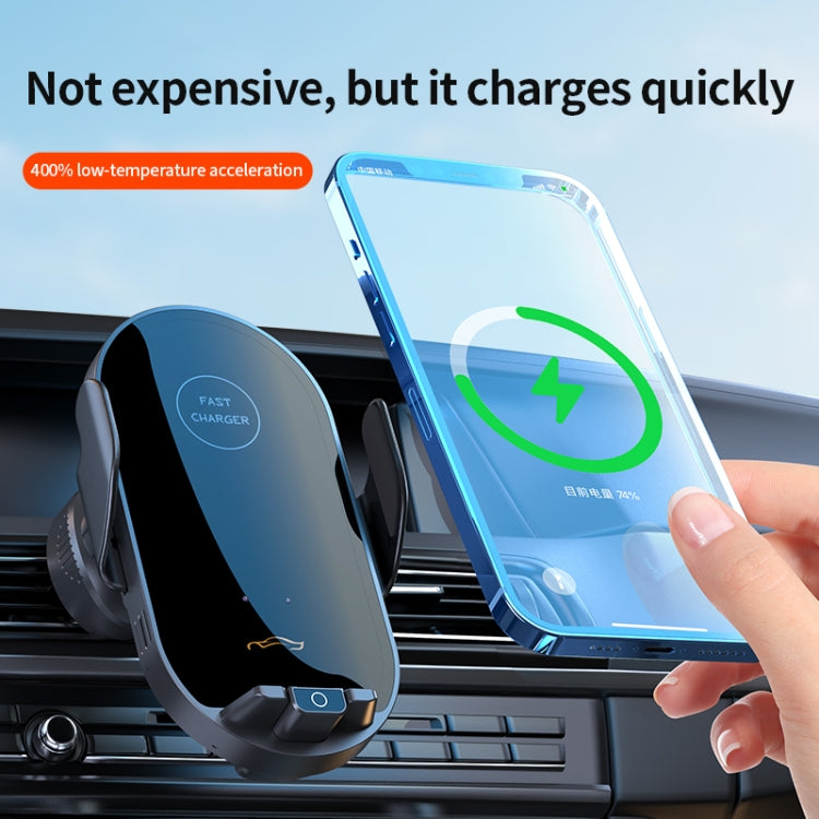 Car Air Outlet Smart Induction Wireless Charging Mobile Phone Holder(Black 66W)