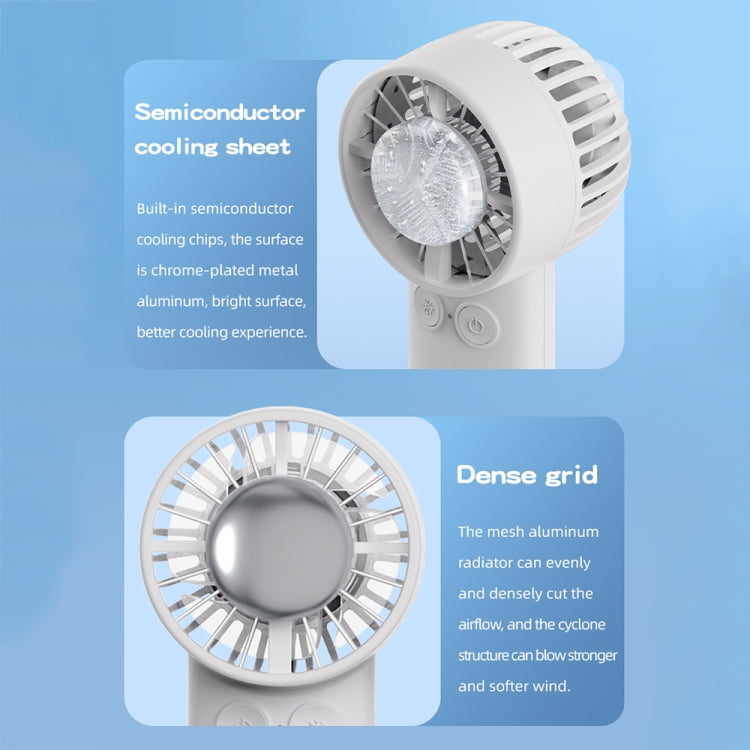 Outdoor Handheld Ice Air Conditioning Fan Astronaut Night Light Semiconductor Cooling Fan(White)