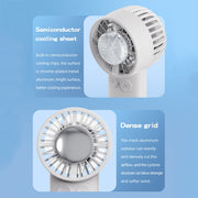 Outdoor Handheld Ice Air Conditioning Fan Astronaut Night Light Semiconductor Cooling Fan(White)