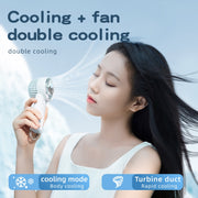 Outdoor Handheld Ice Air Conditioning Fan Astronaut Night Light Semiconductor Cooling Fan(White)
