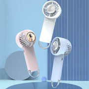 Outdoor Handheld Ice Air Conditioning Fan Astronaut Night Light Semiconductor Cooling Fan(White)