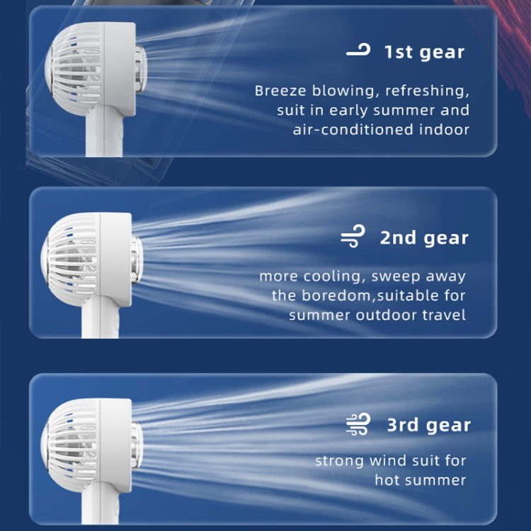 Outdoor Handheld Ice Air Conditioning Fan Astronaut Night Light Semiconductor Cooling Fan(White)