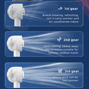 Outdoor Handheld Ice Air Conditioning Fan Astronaut Night Light Semiconductor Cooling Fan(Light Blue)
