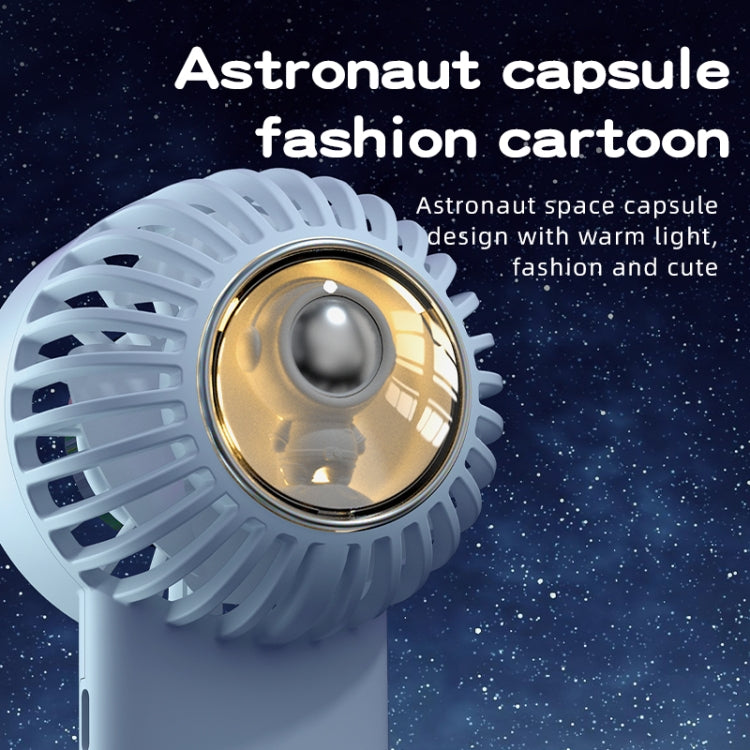 Outdoor Handheld Ice Air Conditioning Fan Astronaut Night Light Semiconductor Cooling Fan(White)