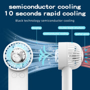 Outdoor Handheld Ice Air Conditioning Fan Astronaut Night Light Semiconductor Cooling Fan(White)