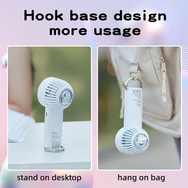 Outdoor Handheld Ice Air Conditioning Fan Astronaut Night Light Semiconductor Cooling Fan(White)
