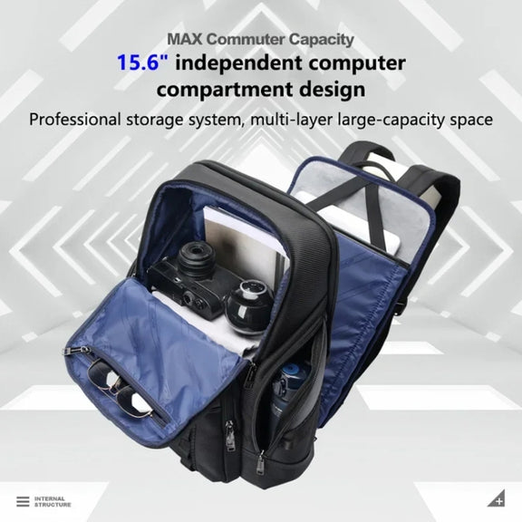 Bopai 61-123561 Large Capacity Business Trip Laptop Backpack(Black)